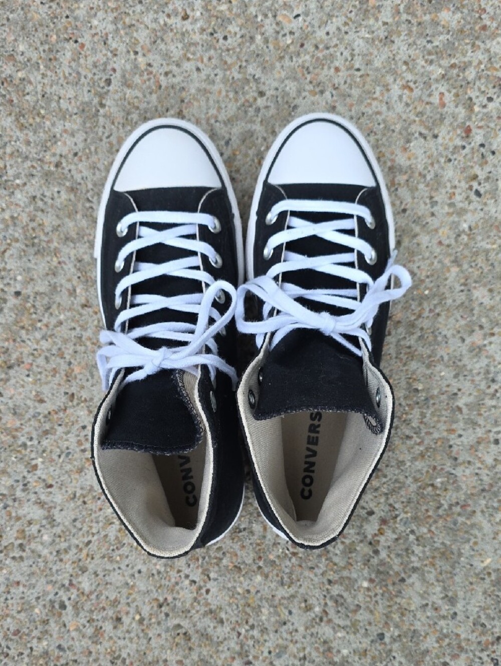 Converse All Star Black Lift Platform High Top Canvas Sneakers Size 9.5 - Picture 4 of 11